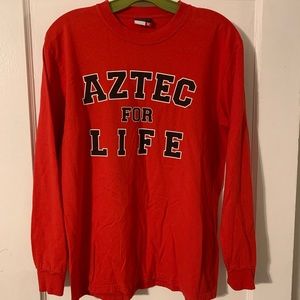 Vintage SDSU Aztec For Life Spellout Long Sleeve M